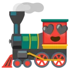 smiling face with heart-eyes + locomotive