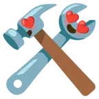 smiling face with heart-eyes + hammer and wrench