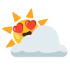 smiling face with heart-eyes + sun behind cloud
