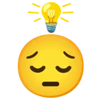 faccina pensierosa + lampadina