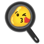 face blowing a kiss + cooking
