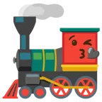 face blowing a kiss + locomotive