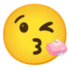 face blowing a kiss + soap