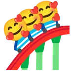 smiling face with hearts + roller coaster