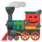 smiling face with hearts + locomotive