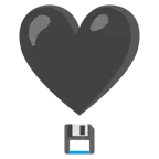 punto esclamativo a cuore + floppy disc