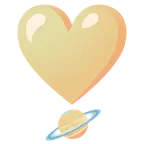 punto esclamativo a cuore + pianeta con satellite