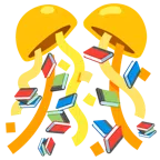 Konfettiball + Bücherstapel