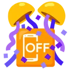 Konfettiball + Mobiltelefon aus
