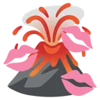 impronta della bocca + vulcano