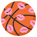 impronta della bocca + palla da pallacanestro