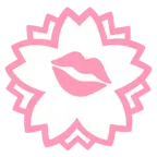 impronta della bocca + fiore bianco