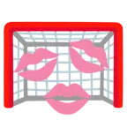impronta della bocca + porta da calcio