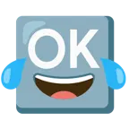 face with tears of joy + OK button