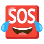 face with tears of joy + SOS button