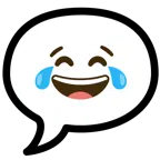 face with tears of joy + speech balloon