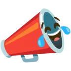 face with tears of joy + megaphone