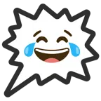 face with tears of joy + right anger bubble
