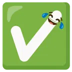 face with tears of joy + check mark button