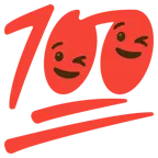 winking face + hundred points