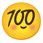 smiling face with smiling eyes + hundred points