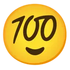 relieved face + hundred points