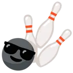 faccina con sorriso e occhiali da sole + bowling