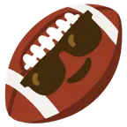 faccina con sorriso e occhiali da sole + football americano