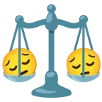faccina pensierosa + bilancia a doppio piatto
