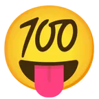 faccina che strizza gli occhi e mostra la lingua + 100 punti