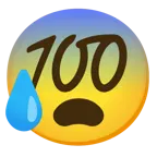 faccina sudata in ansia + 100 punti