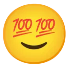 slightly smiling face + hundred points