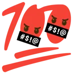 faccina con simboli sulla bocca + 100 punti