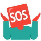 persona che scrolla le spalle + pulsante SOS