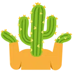 persona che scrolla le spalle + cactus