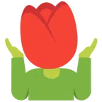 persona che scrolla le spalle + tulipano