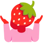 persona che scrolla le spalle + fragola