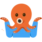 persona che scrolla le spalle + polpo