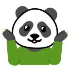 persona che scrolla le spalle + panda