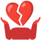 persona che scrolla le spalle + cuore infranto