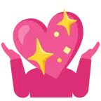 persona che scrolla le spalle + cuore che luccica