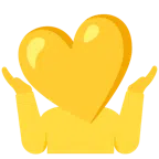 persona che scrolla le spalle + cuore giallo