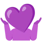 persona che scrolla le spalle + cuore viola