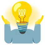 persona che scrolla le spalle + lampadina
