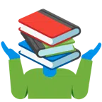 persona che scrolla le spalle + libri