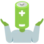 persona che scrolla le spalle + batteria