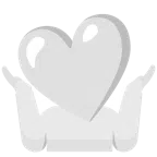 persona che scrolla le spalle + cuore bianco