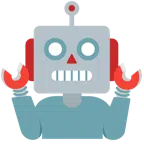 persona che scrolla le spalle + faccina di robot