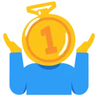 persona che scrolla le spalle + medaglia d’oro