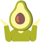 persona che scrolla le spalle + avocado